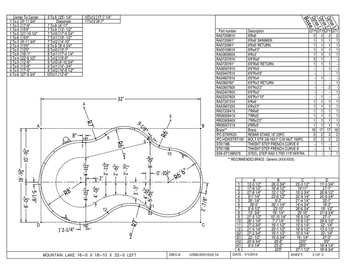 16 x 32 Mountain Lake Inground Pool Kit