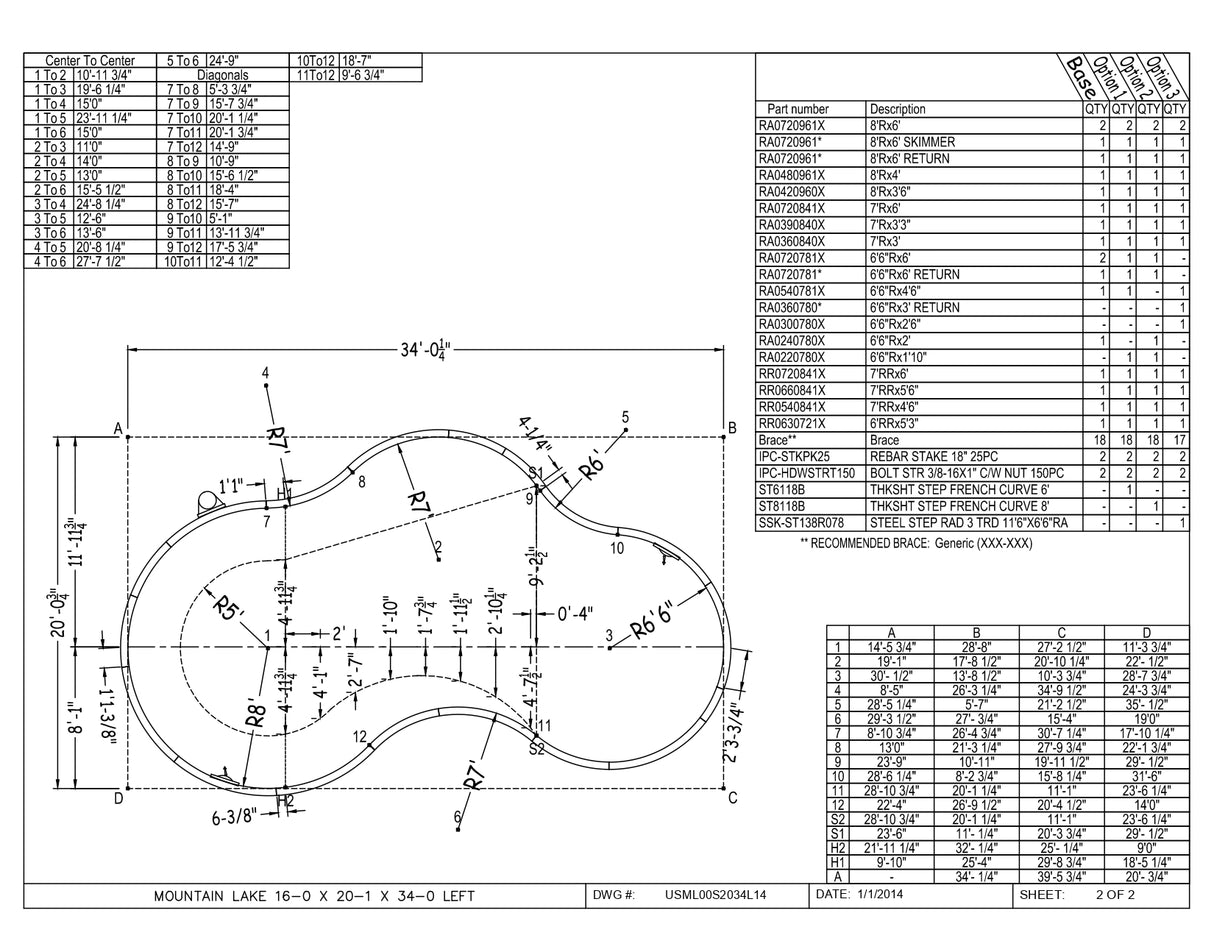 16 x 34 Mountain Lake Inground Pool Kit