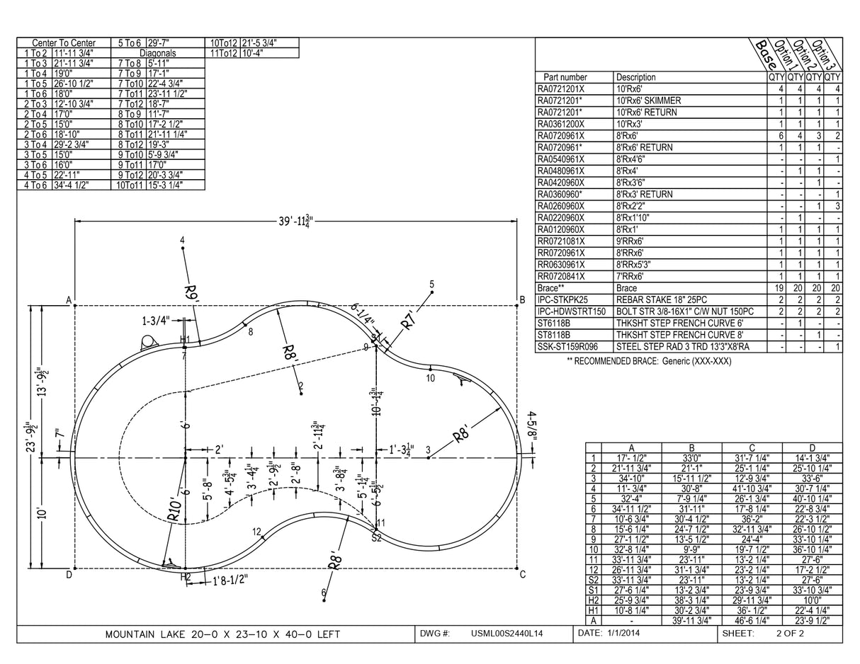 20 x 40 Mountain Lake Inground Pool Kit