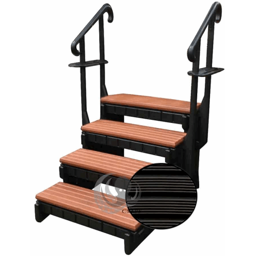 Confer Signature 4 Tread Hot Tub Steps - Black