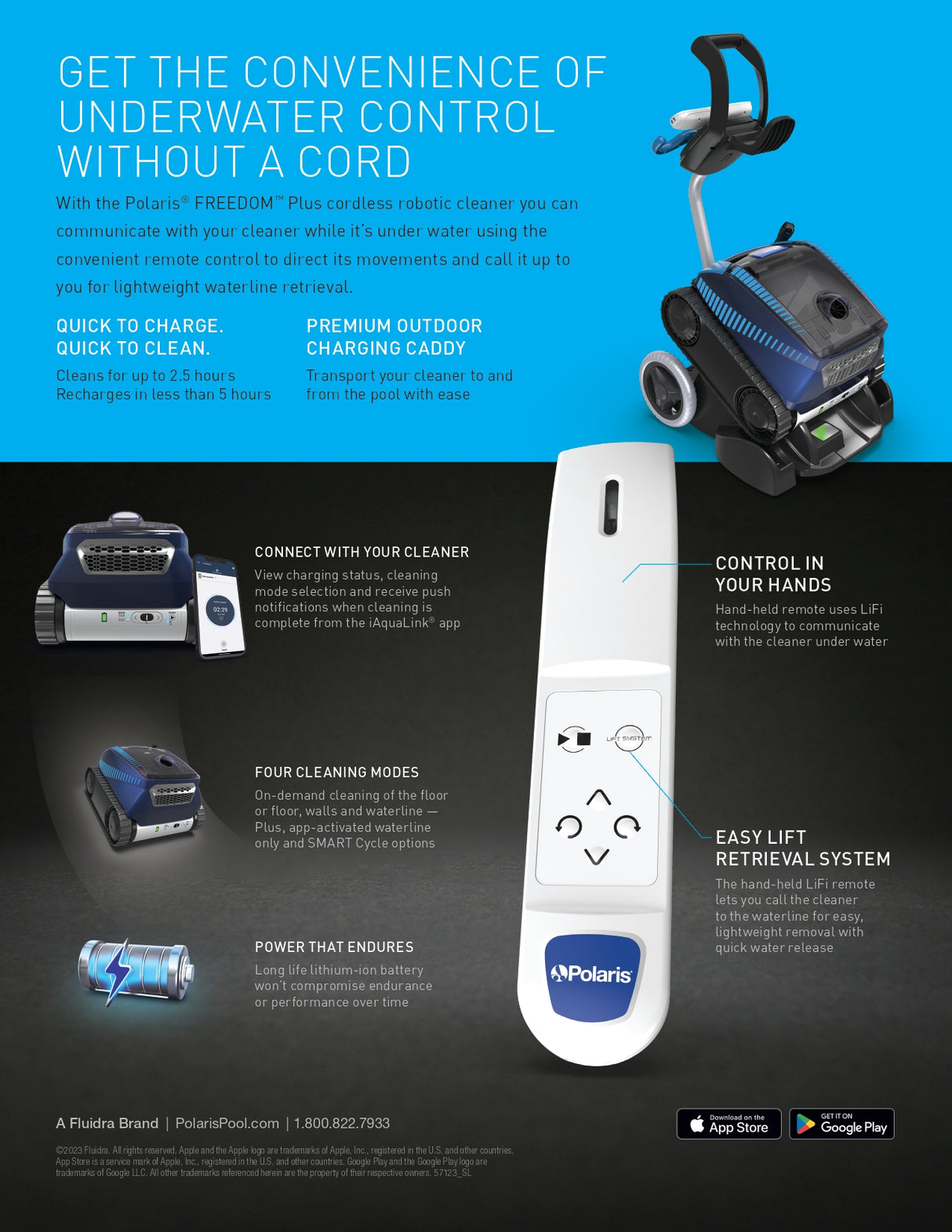 Polaris FREEDOM™ Plus Cordless Robotic Cleaner