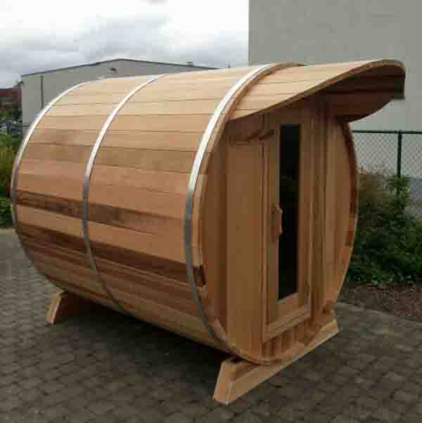 Dundalk 6'x6' (182cm) Barrel Sauna- Clear Cedar