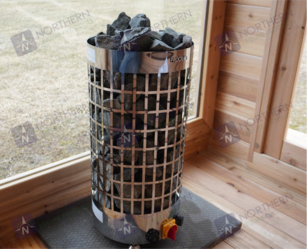 8' Red Cedar Panoramic Barrel Sauna