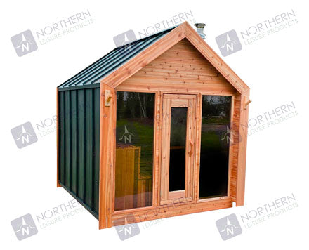 8' Red Cedar Modern Cabin Sauna