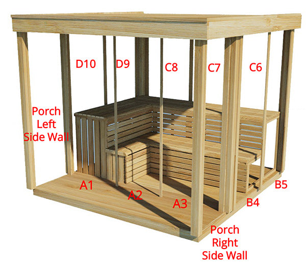 CU672P Outdoor Pure Cube Sauna with Porch