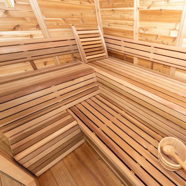 CU672P Outdoor Pure Cube Sauna with Porch