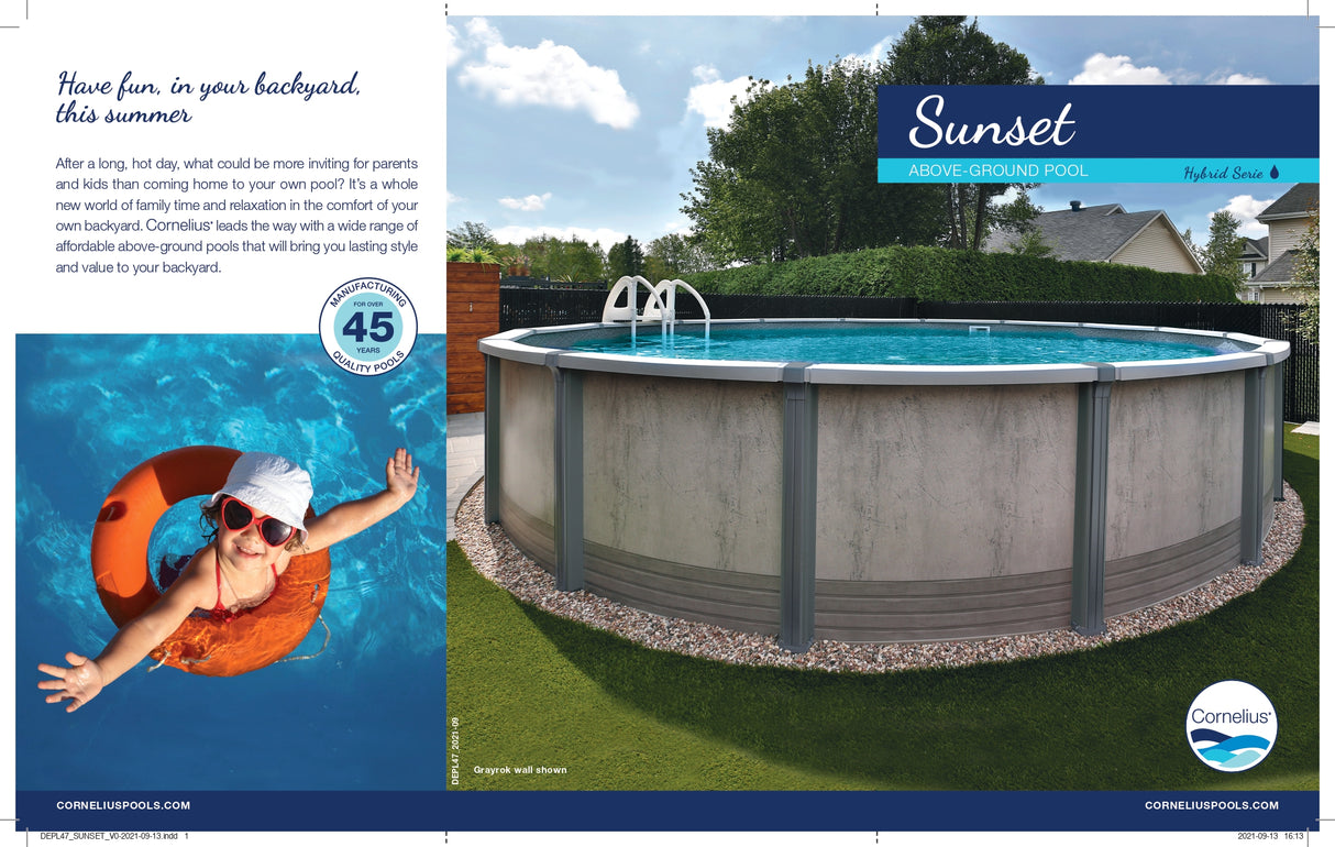 10' x 21' Oval Sunset Above-Ground Pool Kit (Buttress Free Design)