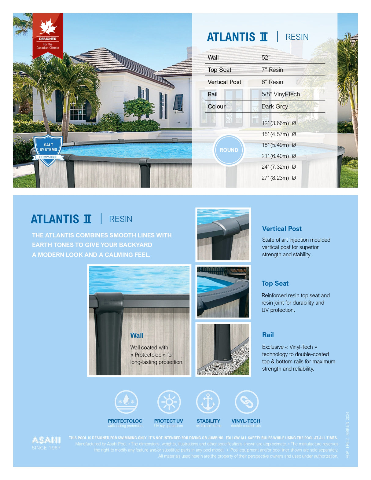 15' x 25' Atlantis II Resin Above-Ground Pool Kit