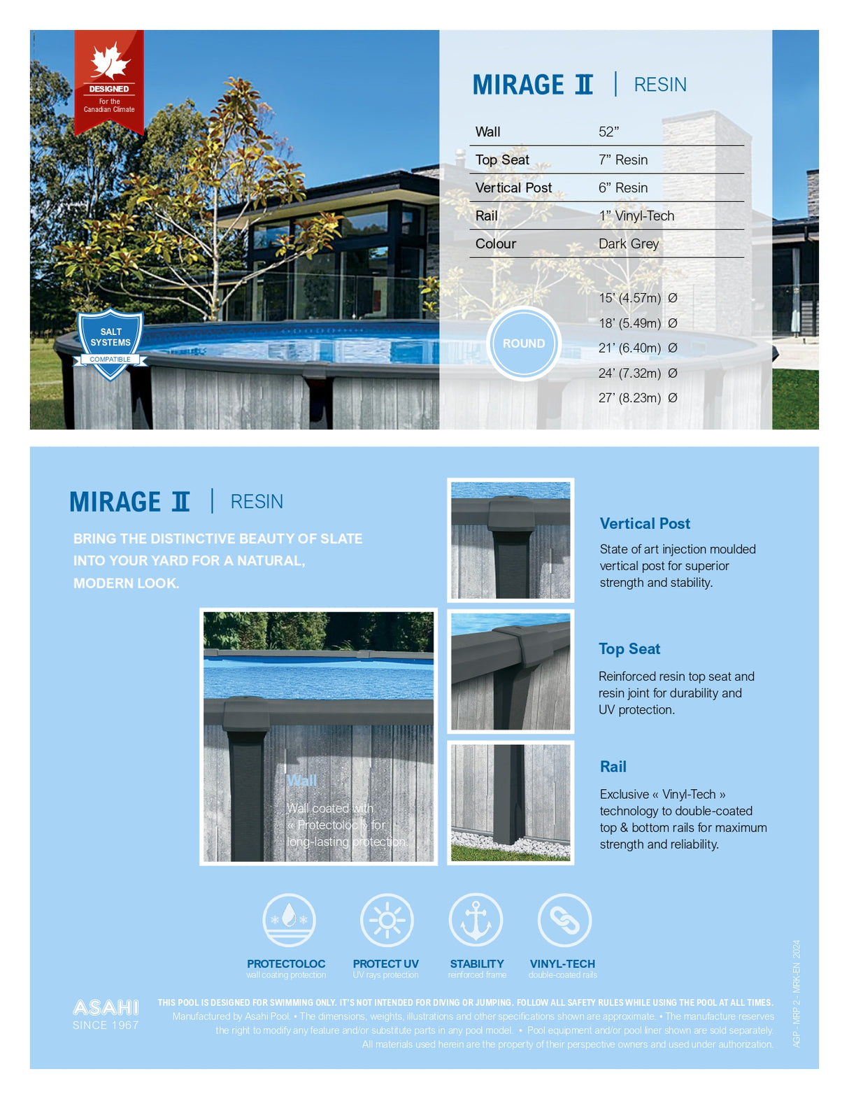 18' x 33' Mirage II Resin Above-Ground Pool Kit