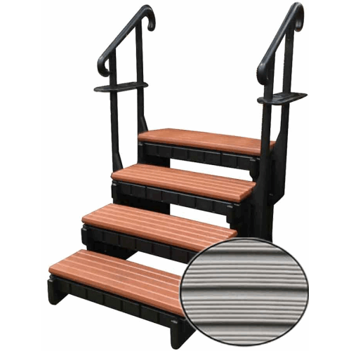 Confer Signature 4 Tread Hot Tub Steps - Grey