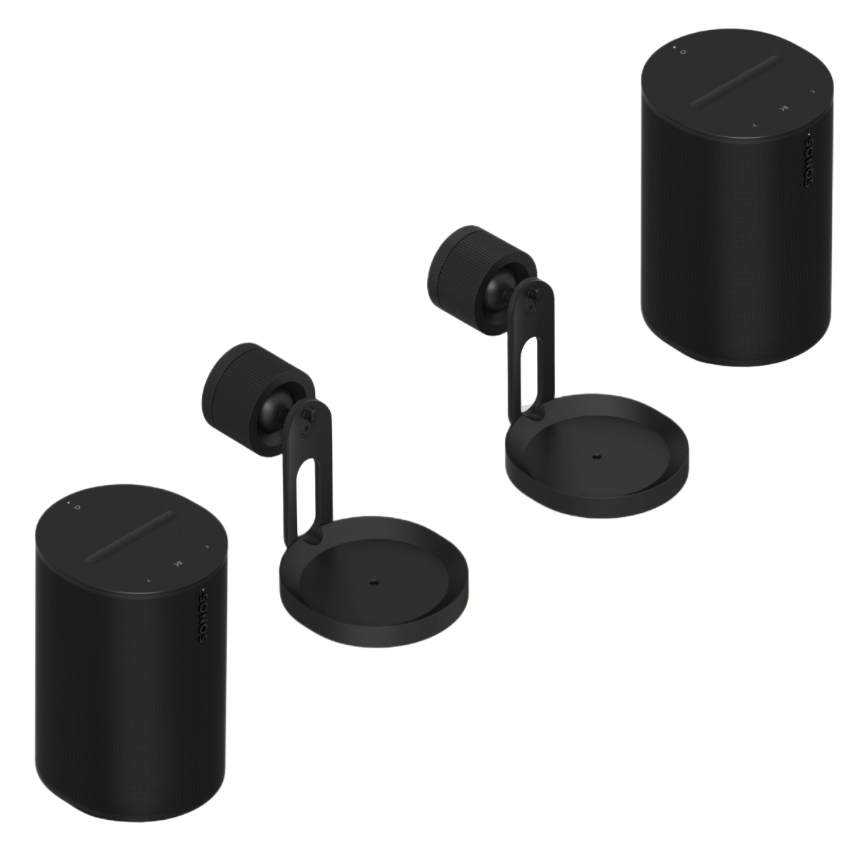 Sonos Era 100 Pair - Black - with Surface Mounts