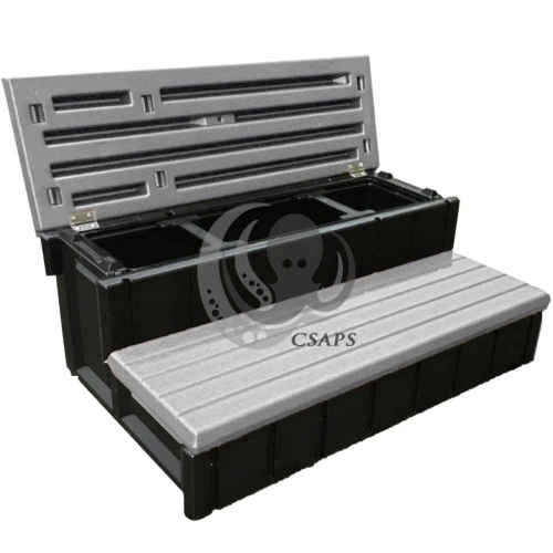 Step with Storage: Light Grey