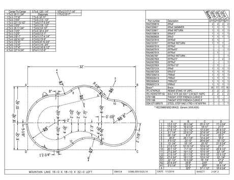 16 x 32 Mountain Lake Inground Pool Kit