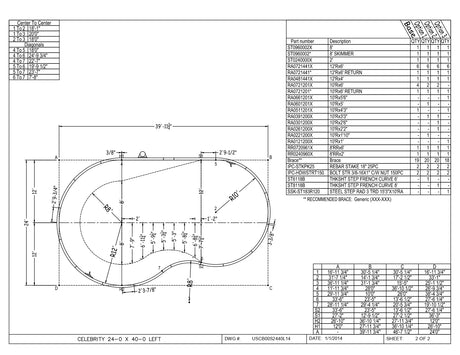 20 x 40 Right and/or Left Hand Celebrity Inground Pool Kit
