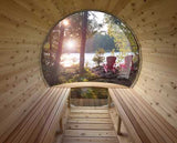6' Red Cedar Panoramic Barrel Sauna
