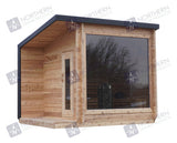 8' Red Cedar Modern Panoramic Sauna With 2' Porch
