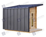 8' Red Cedar Modern Panoramic Sauna With 2' Porch
