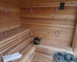 8' Red Cedar Modern Panoramic Sauna With 2' Porch
