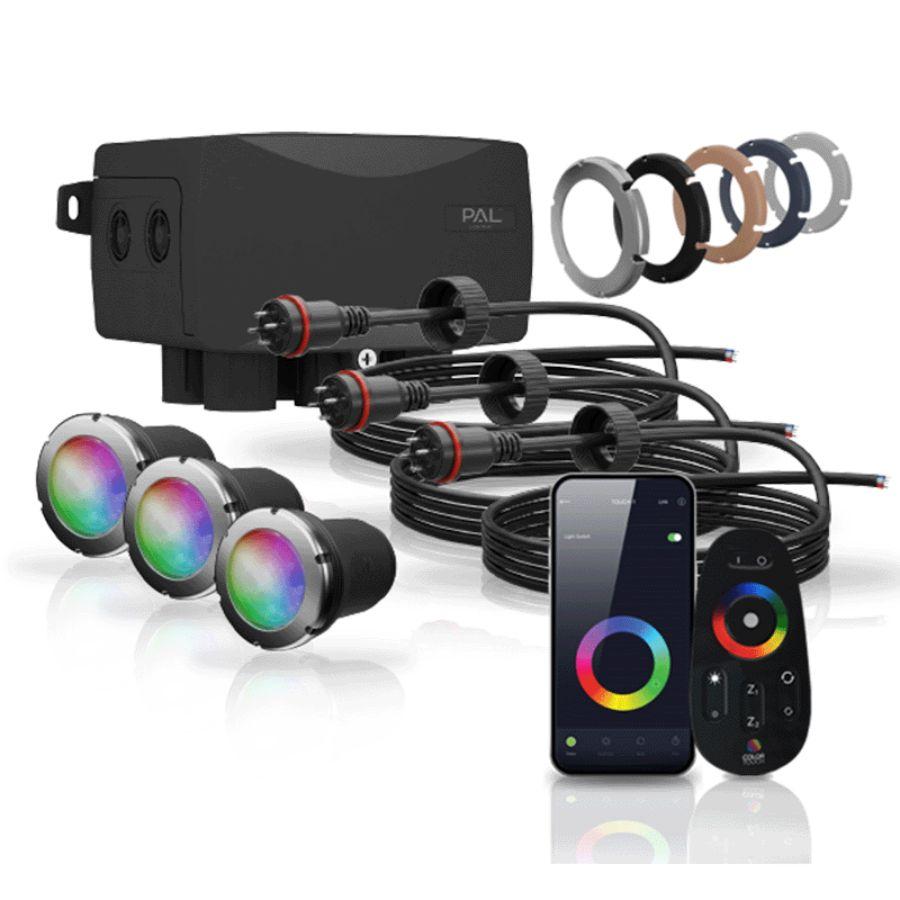 PAL Treo Mini+ 3 Pack (80’ Cord) With 65 Watt WiFi Control Driver (With Remote)