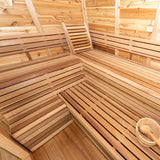 CU672P Outdoor Pure Cube Sauna with Porch
