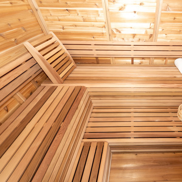 CU672P Outdoor Pure Cube Sauna with Porch
