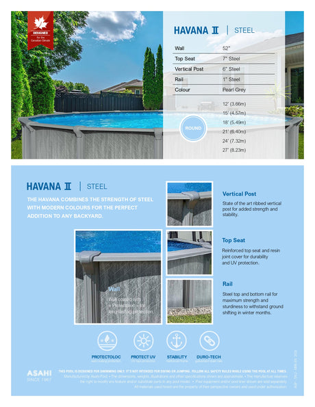 27' Havana Steel Above-Ground Pool Kit
