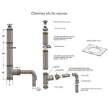 Chimney WITH ELBOW for Out the Side (No T)