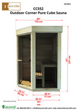 Pure Cube Trinity Sauna- Knotty Red Cedar
