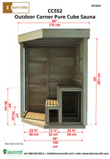 Pure Cube Trinity Sauna- Knotty Red Cedar
