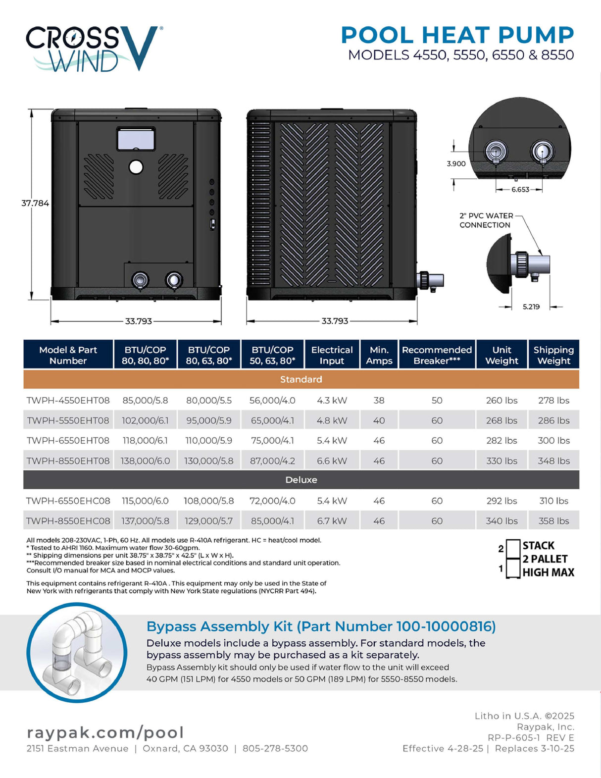 RayPak Crosswind V 103,000 BTU Heat Pump