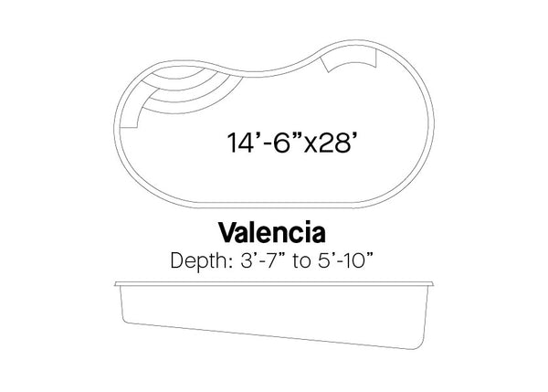 VALENCIA 14' - 6" x 28' Kidney (G3 Colors)