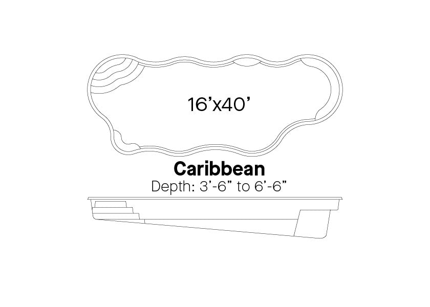 CARIBBEAN Deluxe 16' x 40' Free Form (G2 Colors)