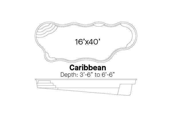 CARIBBEAN Deluxe 16' x 40' Free Form (G3 Colors)