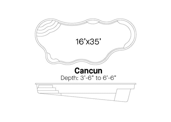 CANCUN Deluxe 16' x 35' Free Form (G2 Colors)